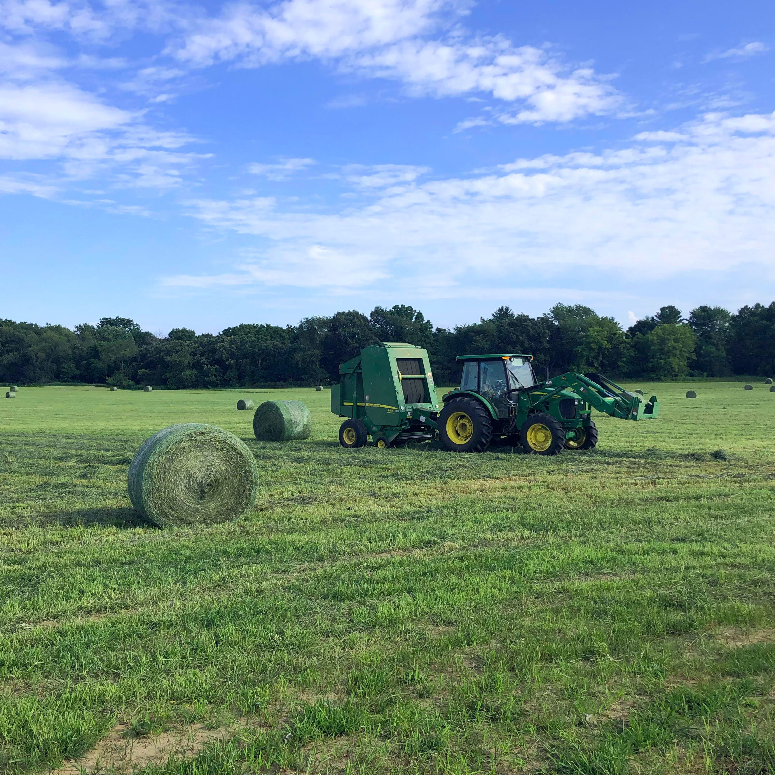 Tractor and haylage